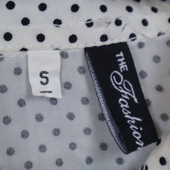 ALPHABET ZIPPER TOP S Fashion Jeans Polka Dot Blouse Sheer Spring Teachercore - Picture 7 of 9